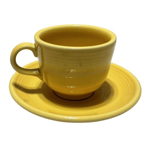 FIESTAWARE CUP SAUCER SUNFLOWER YELLOW 2011 FIESTA ZZB LEAD FREE CUP IS MODERN - Picture 1 of 5